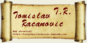 Tomislav Račanović vizit kartica